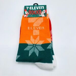 7-Eleven Christmas Socks 1 Pair Brand New
